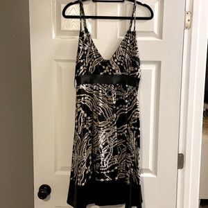 EXPRESS- Black, cream and silver dress